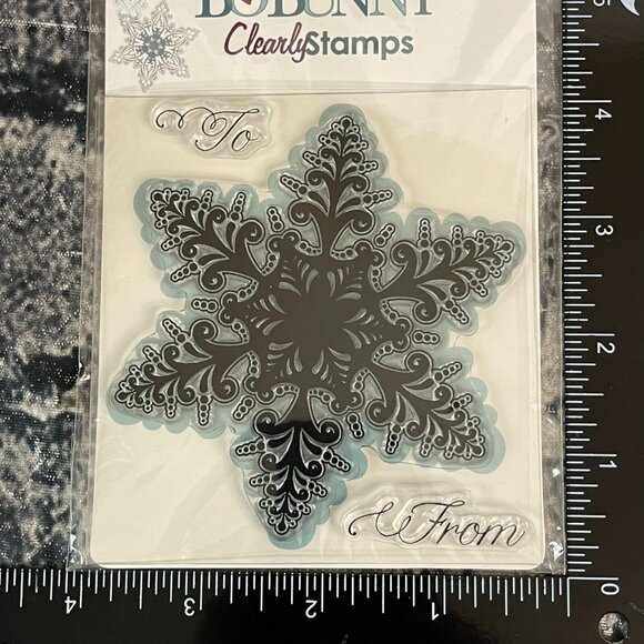 Bo Bunny WINTER LACE Snowflakes Clear Acrylic Stamps SWL863 - Picture 4 of 7